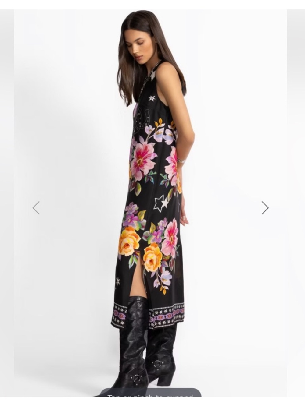 NWT JOHNNY WAS JADE KAROLINA TEA LENGTH DRESS - Picture 4 of 13